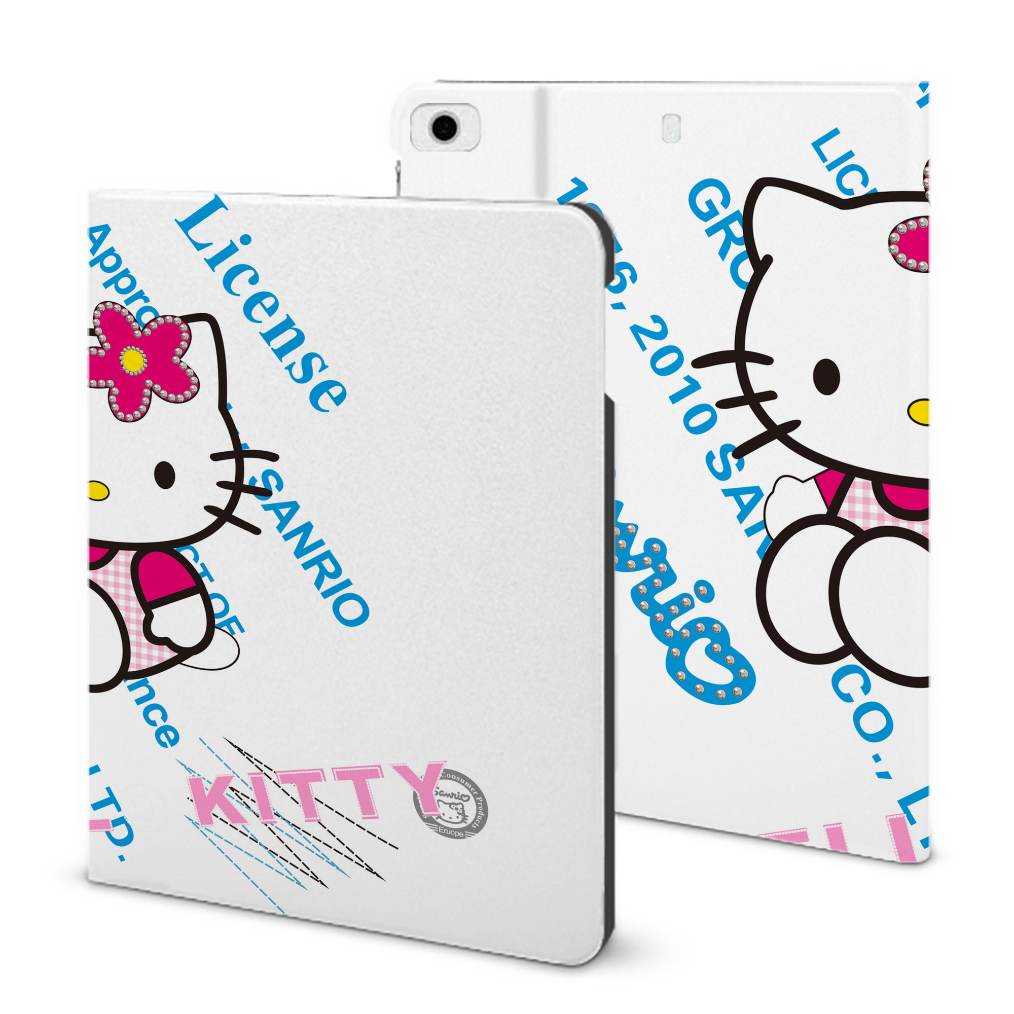 （画像用） Hello Kitty ハローキティ IPad ケース ブック型 PUレザー TPU 耐衝撃 軽量 薄型 ペン収納なし 全面保護 IPad 各モデル対応